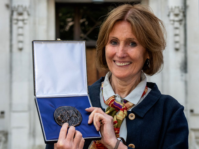 Pat Monaghan with Frink Medal