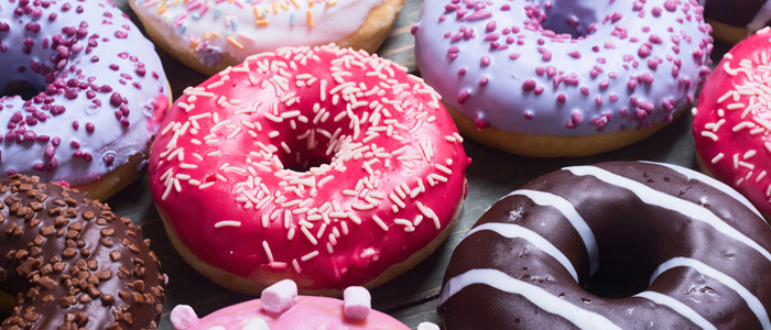 Photo of colourful donuts