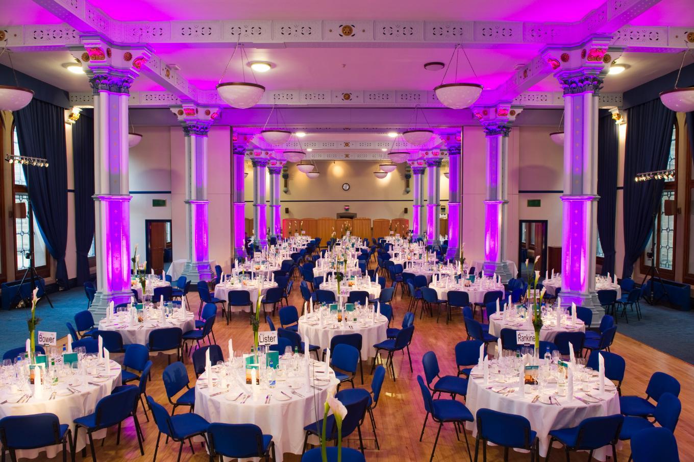 Hunter Halls set for a formal dinner