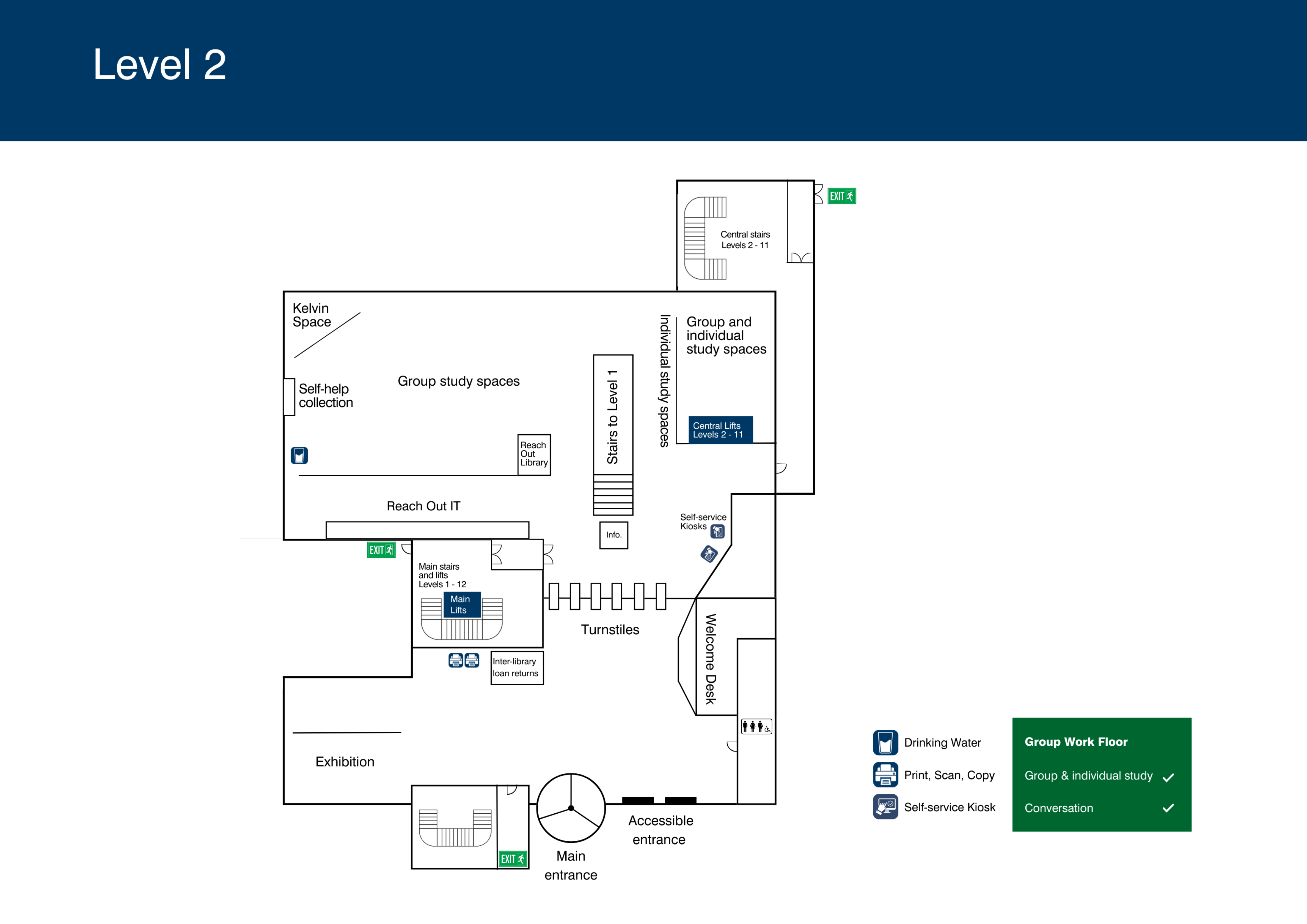 Library level 2 floorplan