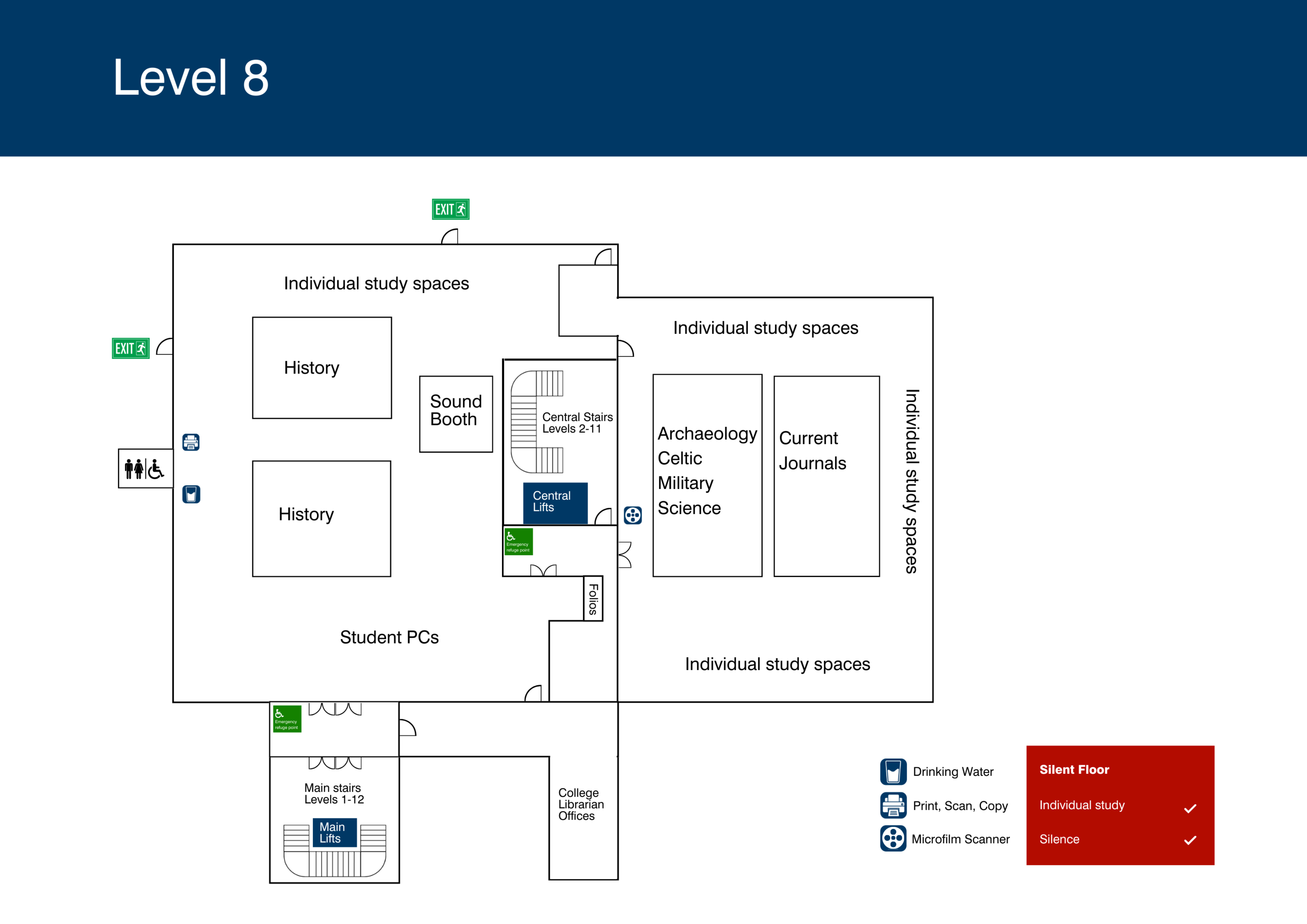 Library level 8 floorplan