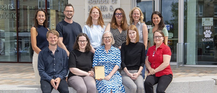 Group photo of the School of Health and Wellbeing Athena Swan self assessment team in June 2023