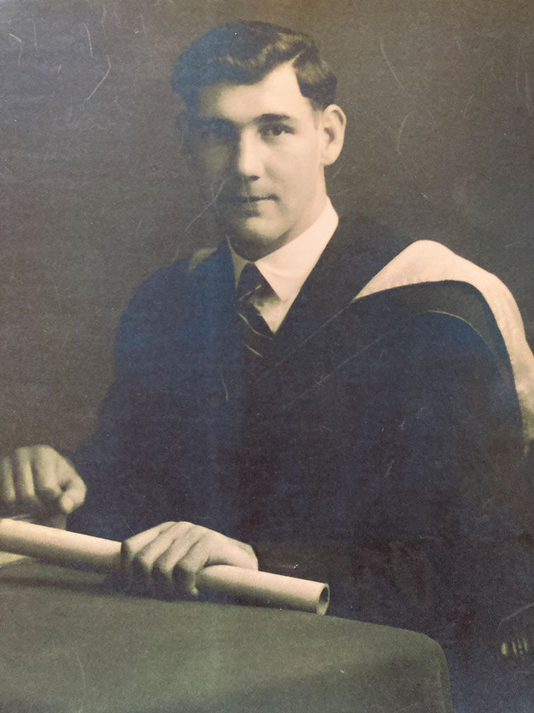 Professor George Simpson on his Graduation day