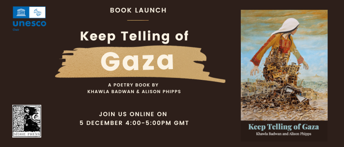 Image for Book launch: Keep Telling of Gaza